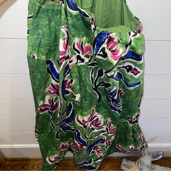 Aje Zorina Native Gumnut Green Floral Tie Midi Dress Womens Size 8 - Picture 9 of 15